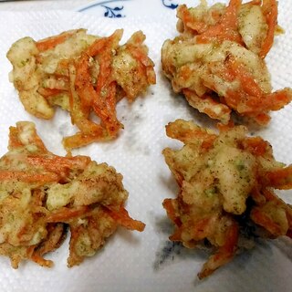 鶏と人参の磯風味かき揚げ